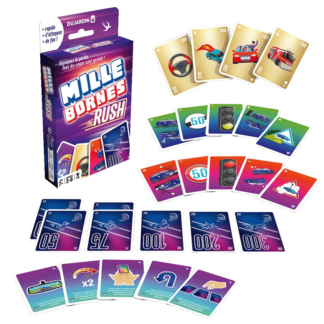 ミルボーン(MILLE BORNES) Mille Bornes Card Game, Transgenerational Family Game, 110 Cards